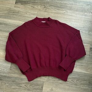 Zenana Outfitters Burgundy Turtleneck Sweater